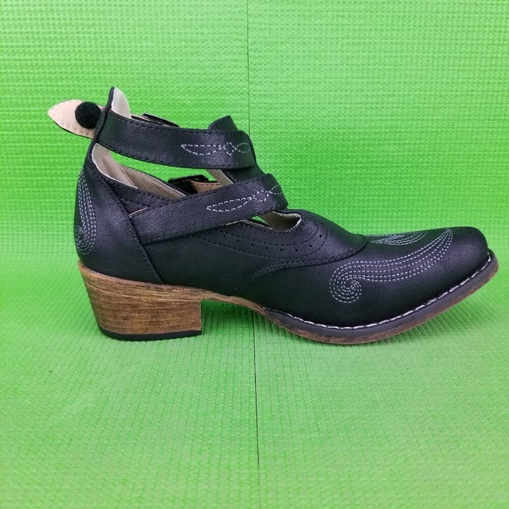 ✅Roper Willa Womens 6 BLACK Faux Leather Cowgirl Bootie Low Ankle Fashion Boots - Picture 9 of 11